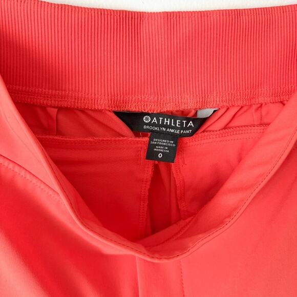 Athleta Brooklyn Ankle Pants SIZE 0 Coral Pull On - Picture 4 of 5